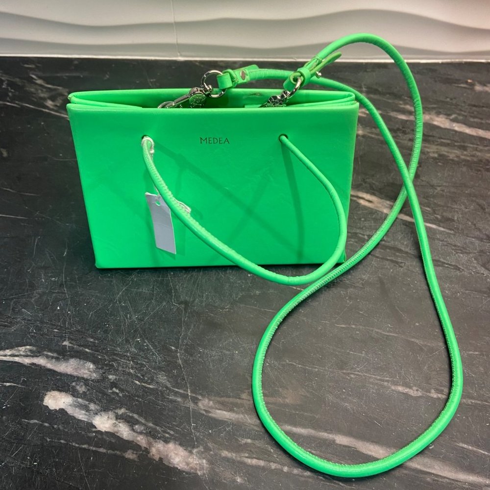 Medea Mini Cydonia Green Mini Shopper Bag *Wrinkling In Leather* $810